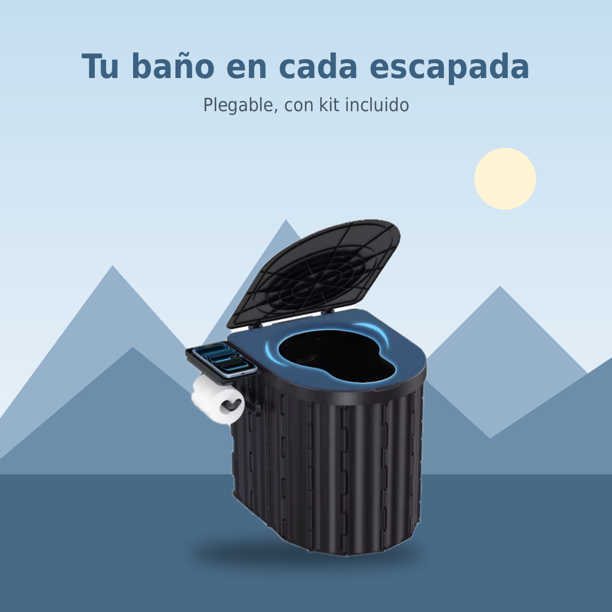 Baño portátil plegable con kit incluido